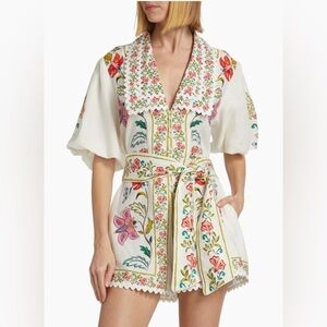 FARM RIO NWT floral insert romper Small
